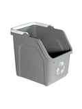 6 Gallon Stackable Recycling Bins for Homes, Garages, Offices Made of 100% Recycled Plastic - (Grey, 1 Pack)