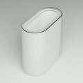 IEEK Small Waste Basket Slim Trash Can 3.2 Gallon/12L Clear and White Garbage Can Rectangle Plastic Wastebaskets Container Bin for Narrow Spaces Office,Bathroom, Bedroom,Kitchen,Living Room,Study