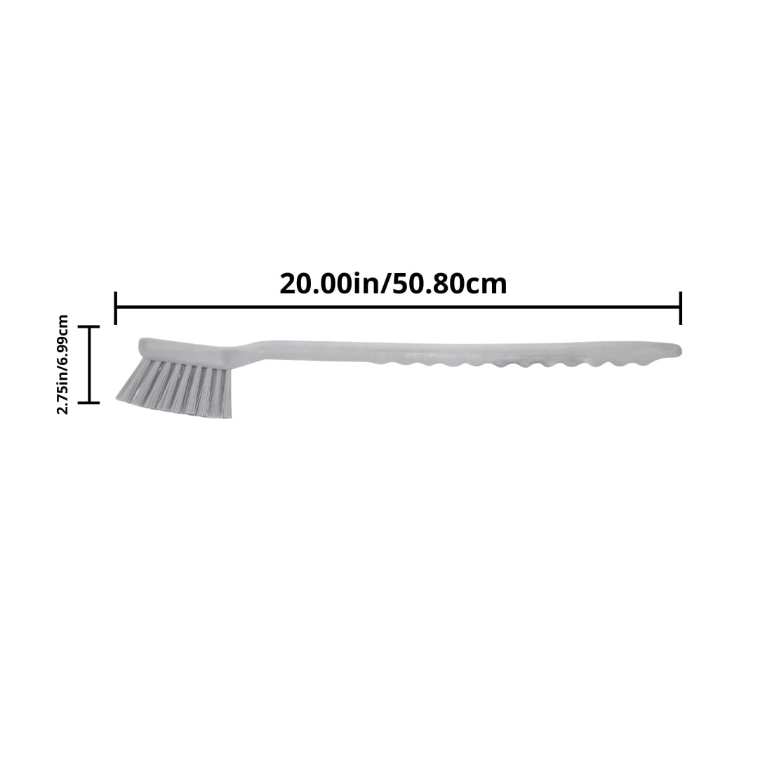 SPARTA 40501EC01 Plastic Large Scrub Brush, Kitchen Brush, Utility Brush With Long Handle For Cleaning, 20 Inches, Brown, (Pack of 6)