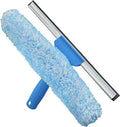 Unger Professional 2-in-1 Squeegee & Scrubber - 14” Window Cleaning Tool – Cleaning Supplies, Squeegee for Window Cleaning, Commercial & Residential Use, Microfiber Sleeve (Pack of 10)