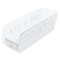 Akro-Mils 30120 Plastic Shelf Bins, Heavy Duty Storage Bins for Garage, Closet, and Drawer Organization, 12-Inch x 4-Inch x 4-Inch, Clear, 24-Pack