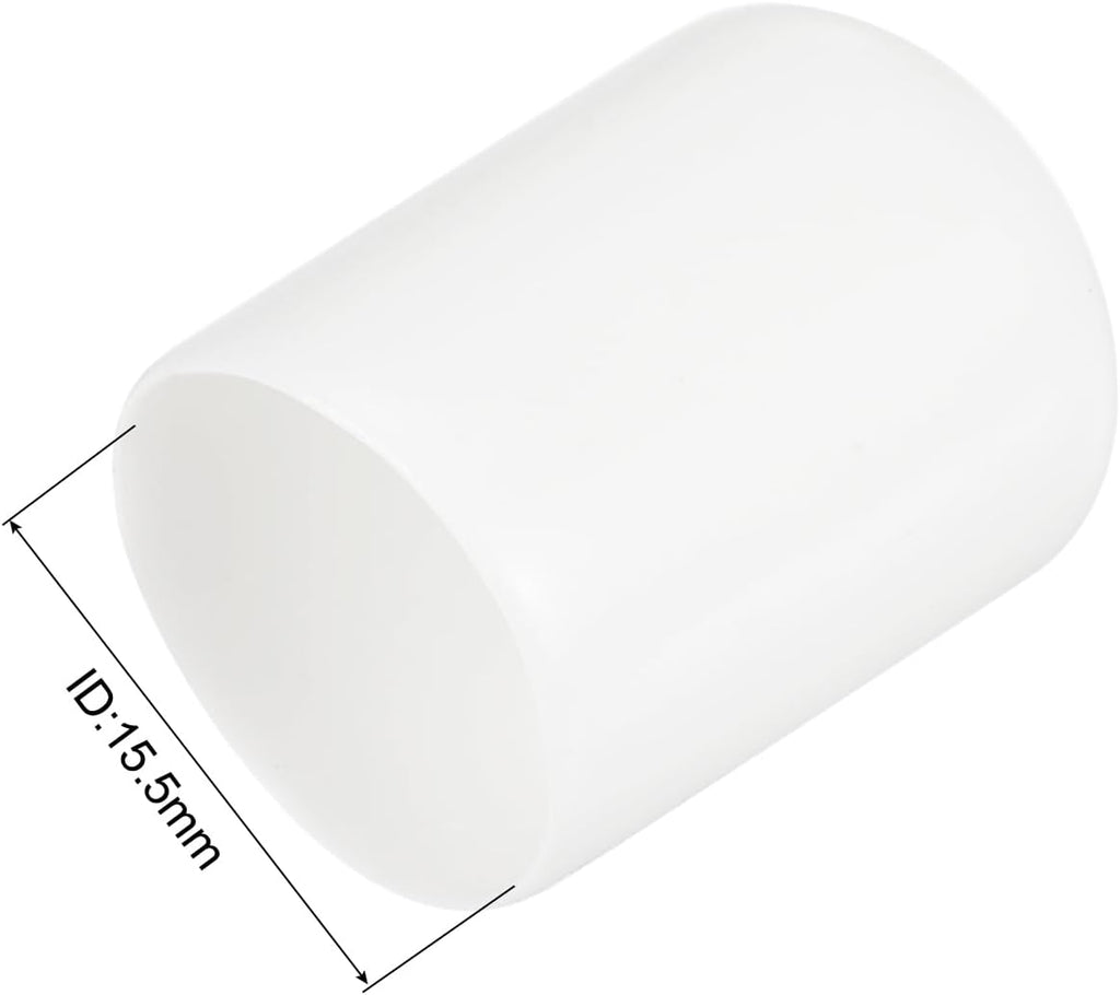 uxcell 20pcs Rubber End Caps 15.5mm ID Vinyl Round Tube Bolt Cap Cover Thread Protectors White