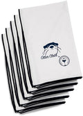 Trendy Bartender Toast to Perfection Microfiber Glass Polishing Lint-Free Cloth for Spotless Shine and a Residue-Free Finish - Pack of 5-25x20 inch - White