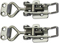 Adjustable Latch Buckle Cabinet Boxes Lever Handle Toggle Catch Latch Lock,Silver,Adjustable Range:97-123mm,2 Pcs