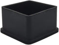 Flyshop Heavy Duty Non-Slip Rubber Leg Tips Floor Protectors Square Chair Leg Caps 50 x 50 mm, 2" x 2", Black, 20PCS