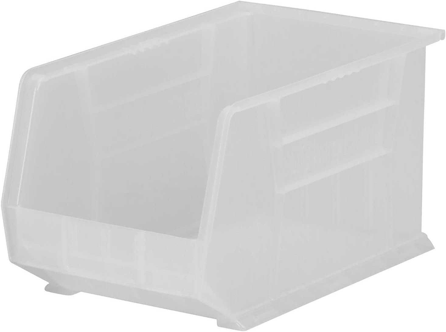 Akro-Mils 30260 AkroBins Plastic Storage Bins, Space-Saving Stackable Bins for Garage, Pantry, Craft Organization, 18" x 11" x 10", Clear, 6-Pack