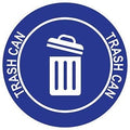 "Trash Can" Durable Laminated Vinyl Floor Sign- Sign by Graphical Warehouse- 5S Safety and Security Signage, Visual Communication Tool (22", Blue/White)