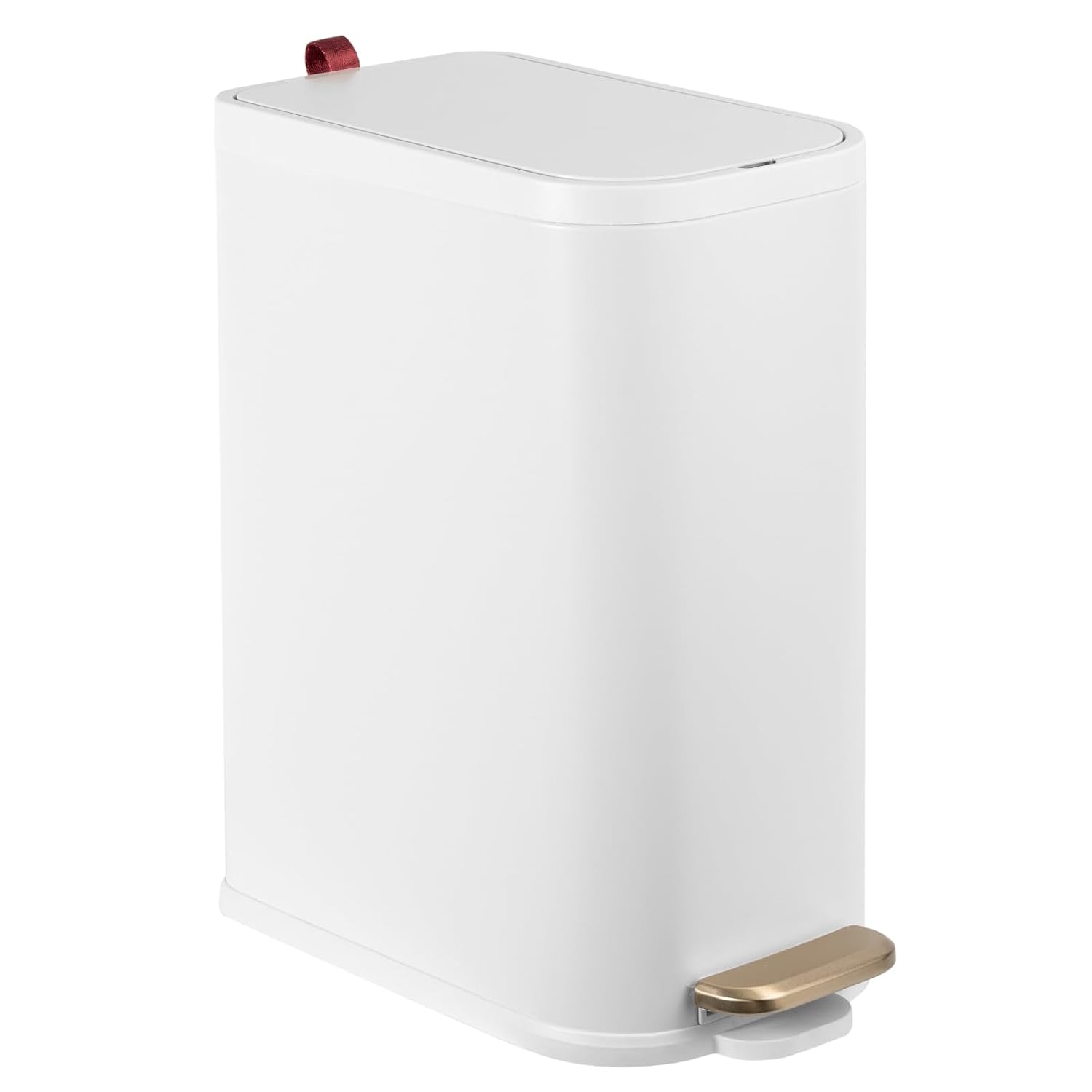 BETHEBEST Bathroom Trash Can with Lid,Stainless Steel Garbage Can with Removable Inner Bucket,Soft Close,Step Pedal,15 Liter/4 Gallon Trash Can for Bathroom,Bedroom,Kicthen,Office(White)