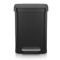 Glad Stainless Steel Step Trash Can, Series 2 with Clorox Protection - Large Black Kitchen Garbage Bin with Soft Close Lid, Foot Pedal and Waste Bag Roll Holder, 13 Gallon