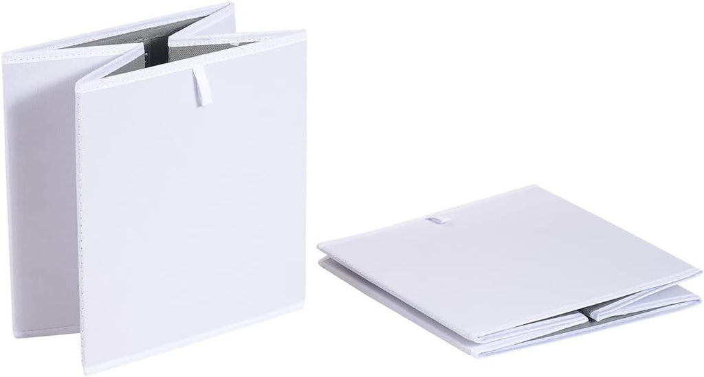 Amazon Basics Cube Organizer Bins, Collapsible Storage Baskets for Shelves, White, Pack of 6, 10.5x10.5x11"