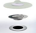 2PCS Bathtub Stopper Hair Catcher Kit, Bathtub Drain Strainer, Tub Stopper Plug Cover, Sink Filter, Silicone Drain Stopper for Bathroom, Laundry (Grey)