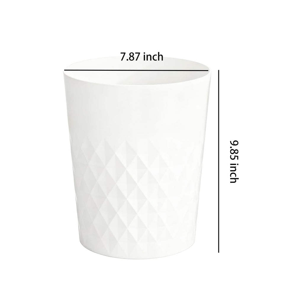 2 Pack Small Trash Can 1.8 Gallon Bathroom Garbage Can Waste Basket Recycling Bin for Dorms Bedrooms Offices Kitchens, White