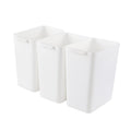 4.5 Gallon Plastic Wastebasket, Set of 3 Durable Open Top Garbage Can, Slim Trash Container Bin, White