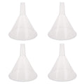 DEDC 4 Pack Clear Plastic Filter Funnel, Small Oil Funnels for Filling Bottles, Liquid Transfer Funnel for Kitchen, Laboratory, Garage, Car, 5.9 inch Dia Mouth