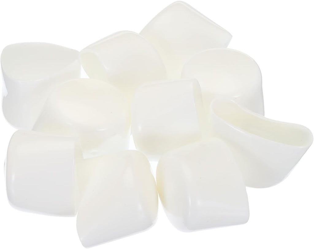 uxcell 20pcs Rubber End Caps 35mm ID Vinyl Round Tube Bolt Cap Cover Screw Thread Protectors White