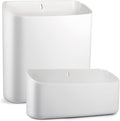 Picowe Magnetic Laundry Storage, 2 Pack Lint Holder Bin for Laundry Room, Space-Saving Trash Container Hanging on Dryer, Washer or Wall Mount Trash Bin (Gray White)