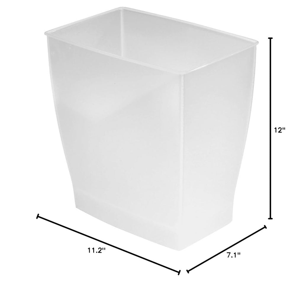 iDesign Small Bathroom Trash Can, Ideal for Primary and Guest Bathroom or Office, Frost, Made in USA