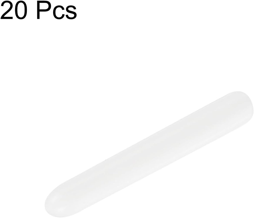 uxcell 20pcs Rubber End Caps 1.3mm ID Vinyl Round Tube Bolt Cap Cover Thread Protectors White