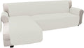 Easy-Going Sofa Slipcover L Shape Sofa Cover Sectional Couch Cover Chaise Cover Reversible Furniture Protector for Pets Kids Children Dog Cat (Large, Ivory/Ivory)