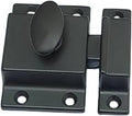 QCAA Traditional Large Oval Turn Cabinet Latch, Solid Brass, 2", for Cupboard & Other Furniture, Matte Black, 1 Pack, Made in Taiwan
