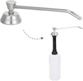 Heavy Duty Brass Countertop Liquid Soap Dispenser, Commercial Grade Top Fill Built-in Soap Dispenser with 34 oz/ 1L Bottle for Bathroom, Kitchen, Public Restroom, Chrome Finish, 6” Spout