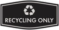 Fancy Recycling Only Sign (Black/Silver) - Large