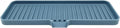 Happitasa Silicone Soap Dish Tray and Sponge Holder with Drain Chute | Bathroom and Kitchen Sink Organizer Caddy (Smoky Blue, 12"x4", 7.4 Ounces)