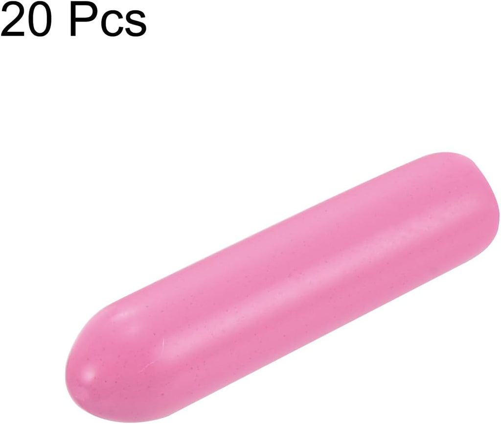 uxcell 20pcs Rubber End Caps 3mm(1/8 inch) ID Vinyl PVC Round Tube Bolt Cap Cover Screw Thread Protectors Pink