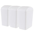 4.5 Gallon Plastic Swing Top Garbage Can, Swing Lid Trash Bins, White, 3-Pack