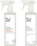 MORE - Twin Pack - Includes Stone & Quartz Cleaner + Polish - Granite, Quartz & Marble Cleaner & Polish - For Kitchen & Bathroom Countertops - Pack of 2 16oz Sprays - Peppermint-Thyme