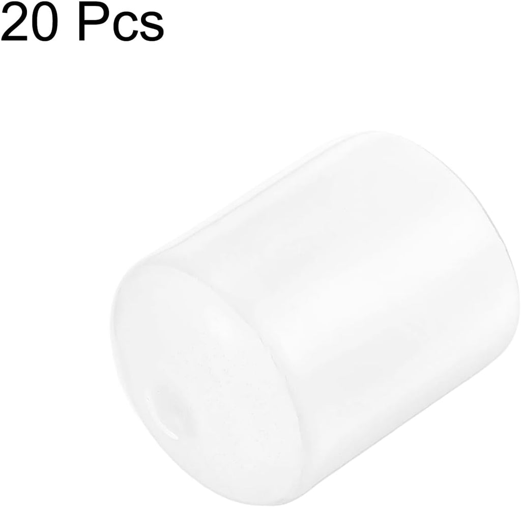 uxcell 20pcs Rubber End Caps Protective Caps 26mm(1 Inch) ID Vinyl PVC Round Tube Bolt Cap Cover Screw Thread Protectors, Clear