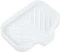 Silicone Bathroom Soap Dishes with Drain Spout-Bathroom and Kitchen Sink Organizer,Sponge Holder,Dish Soap Tray,Perfect for Dispenser,Scrubber,Bottle,Cup on Sink or Counter-White 4.9"×3.2"