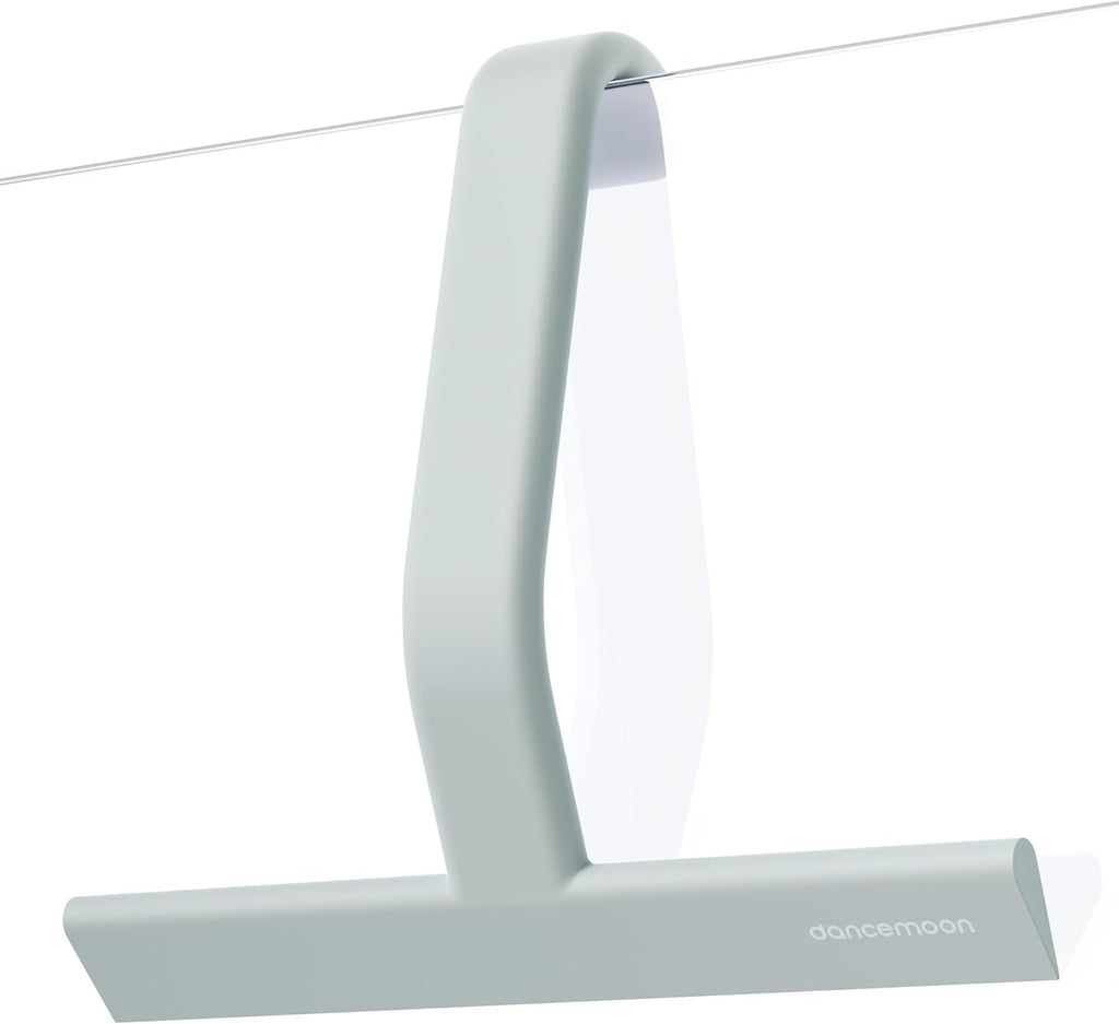 dancemoon JustHang Shower Squeegee for Glass Doors, All-one-Piece Silicone with Built-in Hook Design for Easy Hanging and Cleaning, 10 Inch Sage Green
