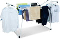 Clothes Drying Rack Adjustable Gullwing and Foldable Space-Saving Laundry Rack for Indoor or Outdoor Use, Grey