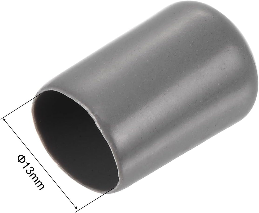 uxcell 20pcs Rubber End Caps 13mm ID Vinyl PVC Round Tube Bolt Cap Cover Screw Thread Protectors Dark Grey