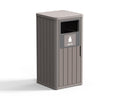 ROJIK 35" Tall Outdoor Trash Can,Weatherproof Resin Garbage Indoor Durable Lightweight,Suitable for Patio Office Kitchen,Easy to Clean,Assemble (Waste,Grey)