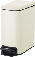 Cesun Small Bathroom Trash Can with Lid Soft Close, Step Pedal, 6 Liter / 1.6 Gallon Stainless Steel Garbage Can with Removable Inner Bucket, Anti-Fingerprint Finish (Creamy White)
