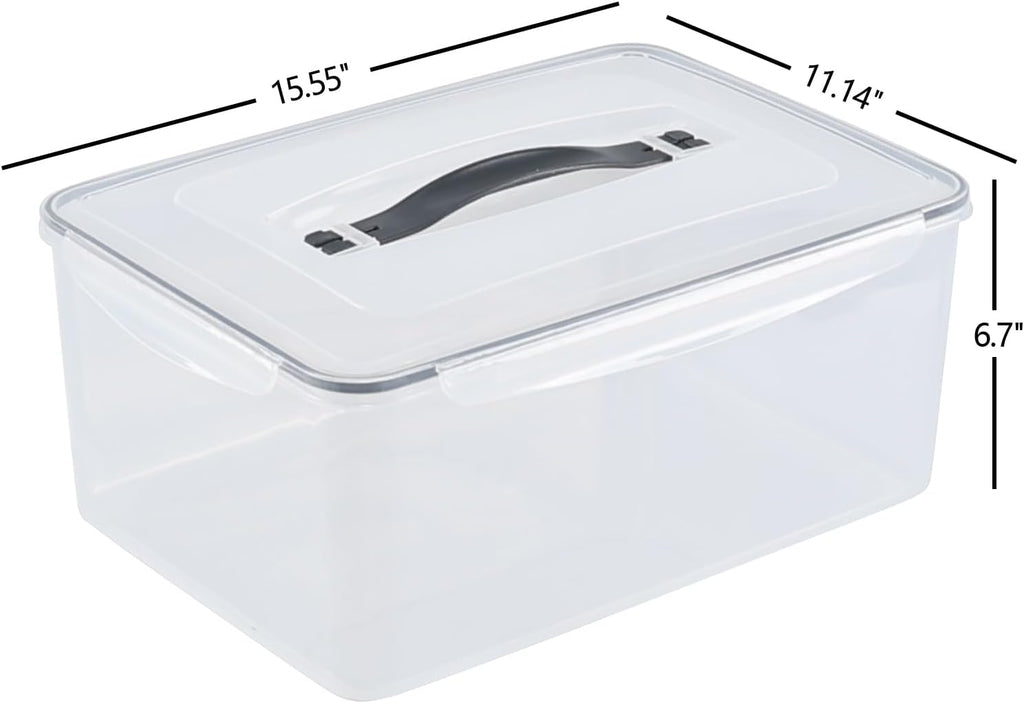 4-Pack 14.5 L Food Sealed Storage Container, Plastic Boxes with Airtight Lid