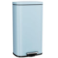 Arlopu 8/13.2 Gallon Step Trash Can, Stainless Steel Garbage Bin, Soft-Close Rubbish Bin with Removable Plastic Inner Bucket, Fingerprint-Proof, Lid Dustbin, Suit for Kitchen (Tide Pool Blue, 30L)