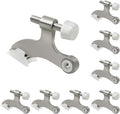 8 Pack Hinge Pin Brushed Nickel Door Stopper, Adjustable Heavy Duty Hinge Pin Door Stop with Rubber Bumper Tips