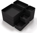 11-Piece Stackable Drawer Organizer Set, Multi-size Desk Drawer Organizer Trays Vanity Storage Bins for Storing Makeup, Stationery, Utensils in Bathroom Dresser, Office and Kitchen