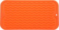 Silicone Dish Drying Mat for Multiple Usage,Easy clean,Eco-friendly,Heat-resistant Silicone Mat for Kitchen Counter or Sink,Refrigerator or Drawer Liner Orange S 12 inches x 6 inches