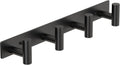 PMMASTO Coat Rack Wall Mounted, 4 "T Shaped Wall Hooks for Hanging, Heavy Duty Stainless Steel Coat Hook Rail for Hat Towel Robes in Bathroom Kitchen Mudroom Entryway (Black, 1 PC)
