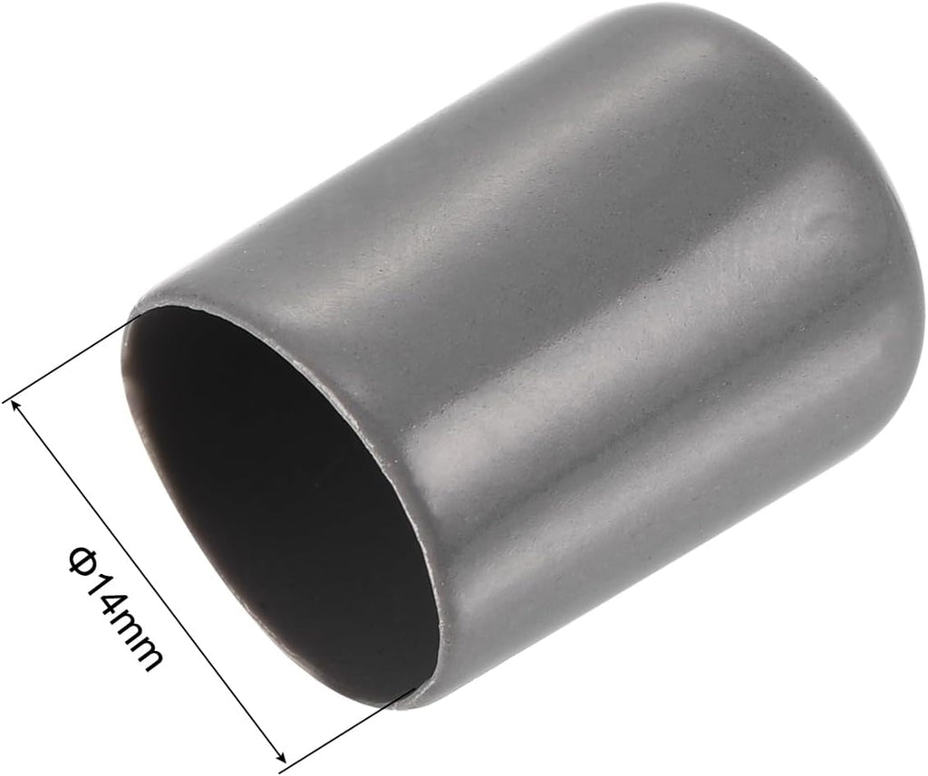 uxcell 20pcs Rubber End Caps 14mm ID Vinyl PVC Round Tube Bolt Cap Cover Screw Thread Protectors Dark Grey