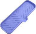 Silicone Bathroom Soap Dishes with Drain Spout-Bathroom and Kitchen Sink Organizer,Sponge Holder,Dish Soap Tray,Perfect for Dispenser,Scrubber,Bottle on Sink or Counter-Light Purple 12"×4"