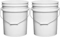 House Naturals 5 Gallon Premium HPDE Plastic Bucket - Made in USA Food Grade Storage Container, BPA Free All Purpose Pail (2, White)