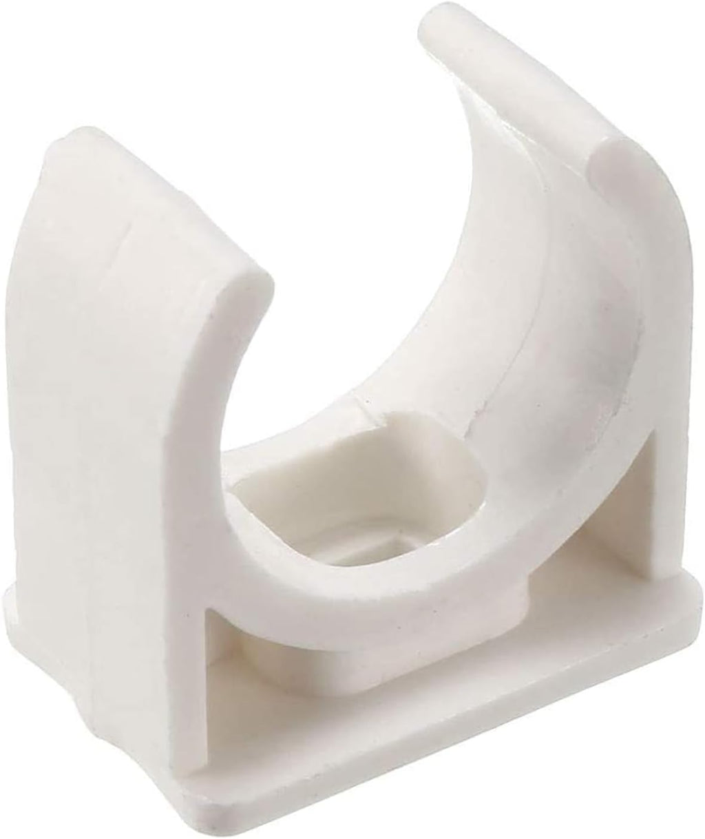 100 Pcs U-Shaped PVC Water 16mm Pipe Clamps Clips, U-Shaped Buckles Fit for 1/2" (16mm) Water Pipes and TV Trays Tubing Hose Hanger Support Pex Tubing （White 16mm）