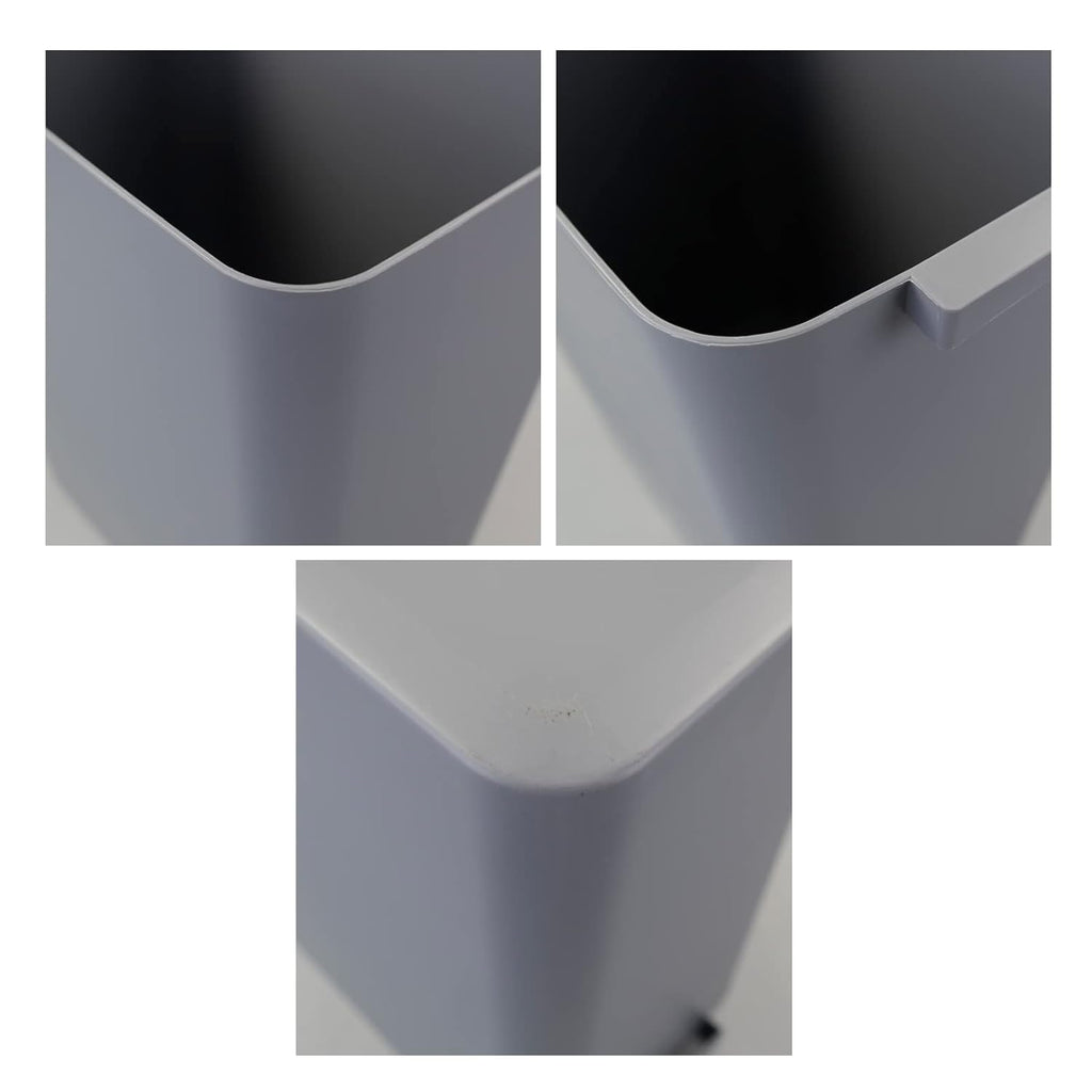 3-Pack Gray 4.5 Gallon Plastic Trash Can Wastebasket, Garbage Container Bin
