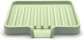 Happitasa Silicone Soap Dish Tray and Sponge Holder with Drain Chute, Pack of 2 | Bathroom and Kitchen Sink Organizer Caddy (Pistachio, 5.2"x4", 7.2 Ounces)