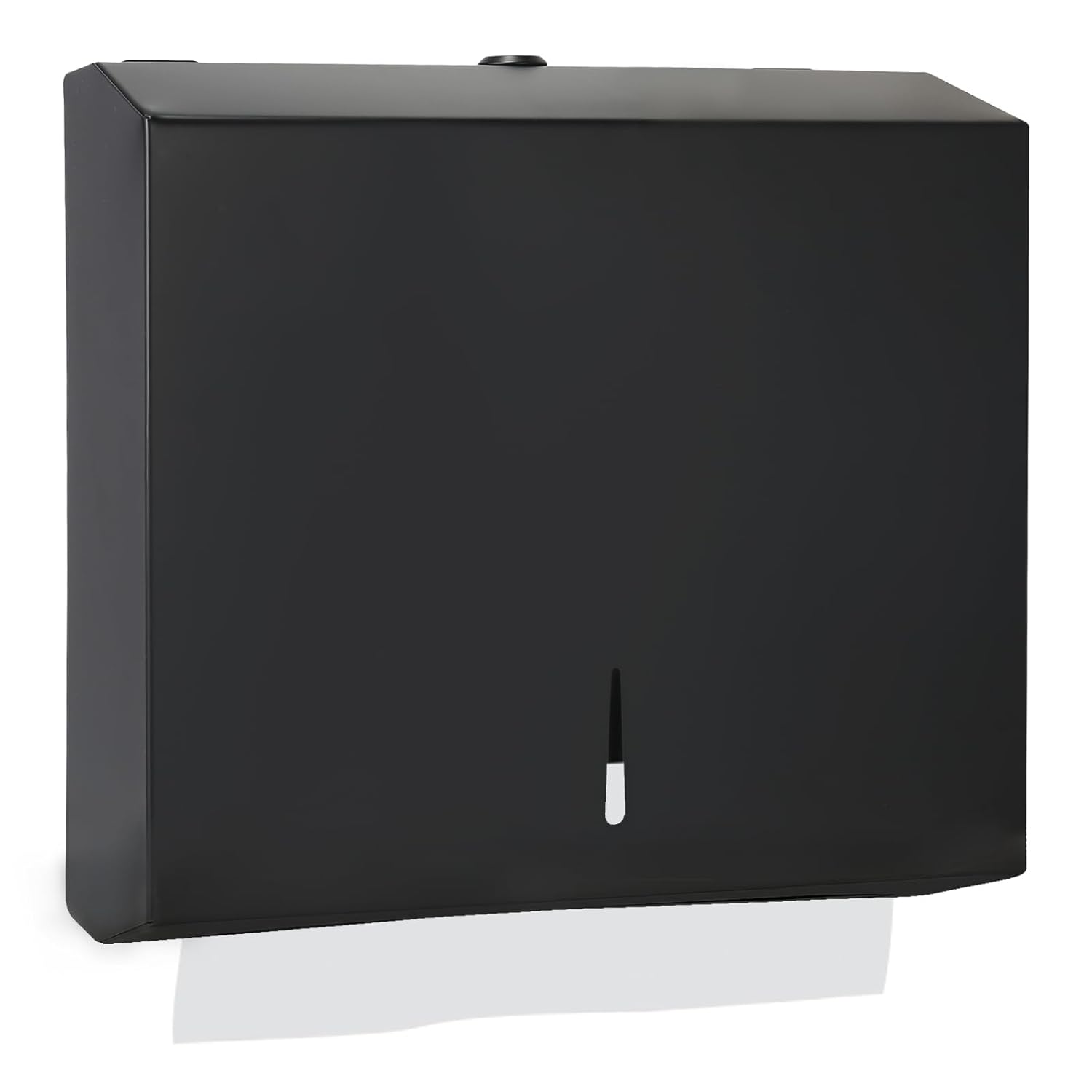 Paper Towel Dispenser Wall Mount, Matte Black Stainless Steel Commercial Paper Towel Holder with Lock, Large Capacity 250 C Fold/300 Multifold Towels